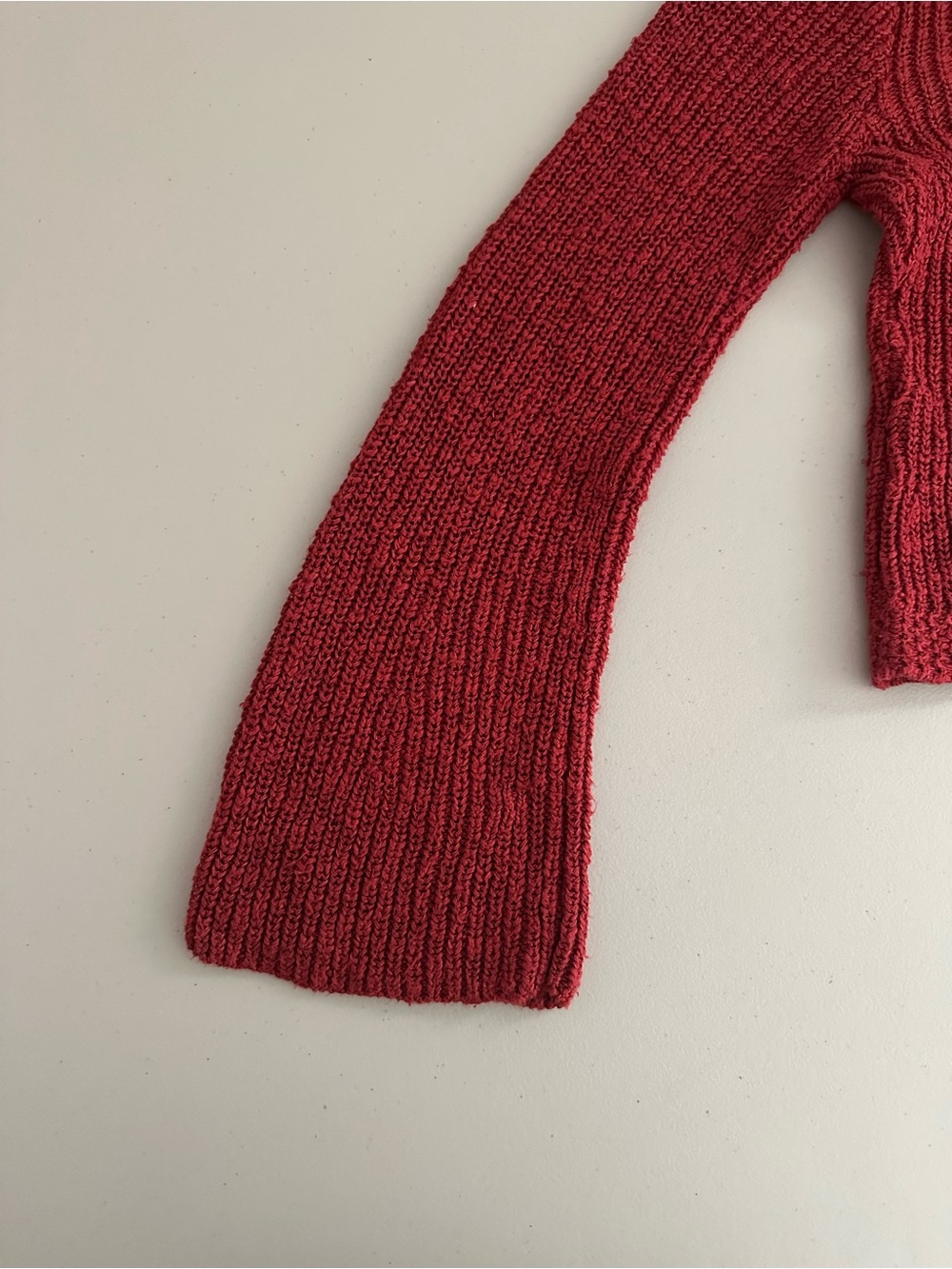 Peruvian Connection Pima Cotton Cardigan Button Knit Sweater Size Small Boho Red - Picture 7 of 7